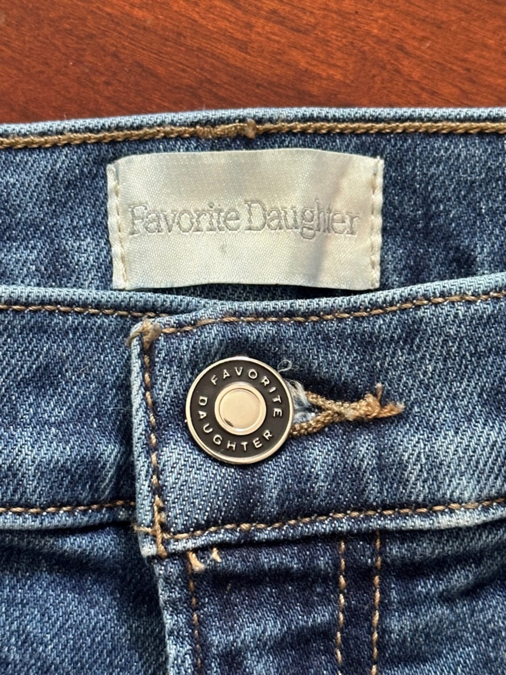 Favorite Daughter Valentina Shortie Jean Medium Indigo Blue Women’s 27 Petite - Picture 11 of 15